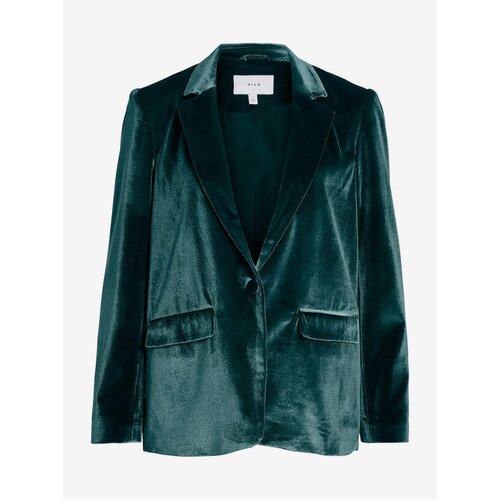 Vila Dark green women&amp;#039;s velvet jacket Vicam - Women Slike