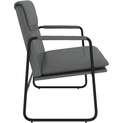  Klupa siva 100 x 64 x 80 cm od umjetne kože Slike