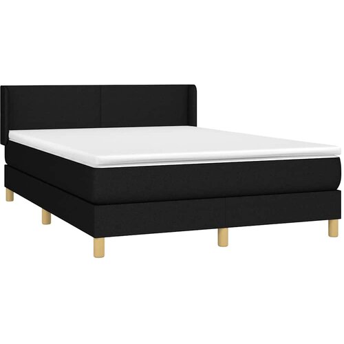  Krevet s oprugama i madracem crni 140 x 190 cm od tkanine Slike