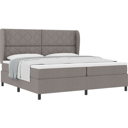 VidaXL Box Spring Postelja z Blazino - Taupe, 200x200 cm, Tkanina, (22051540) Slike