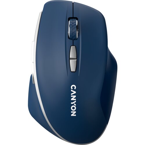 Canyon MW-21, 2.4 ghz wireless mouse ,with 7 buttons, dpi 800/1200/1600, battery: AAA*2pcs,Blue,72*117*41mm, 0.075kg Slike