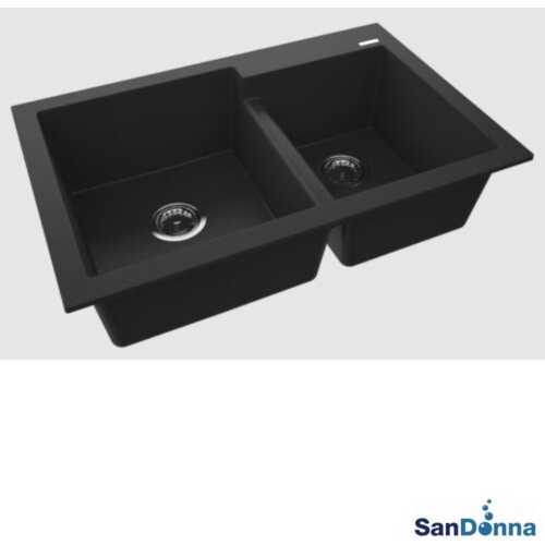 Sandonna Granitna sudopera EDYTA 79x51cm Crna mat Slike