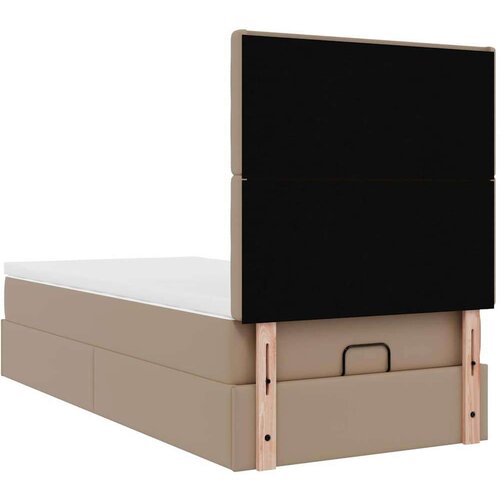 VidaXL okvir kreveta s madracem cappuccina 100x200cm umjetna koža Slike