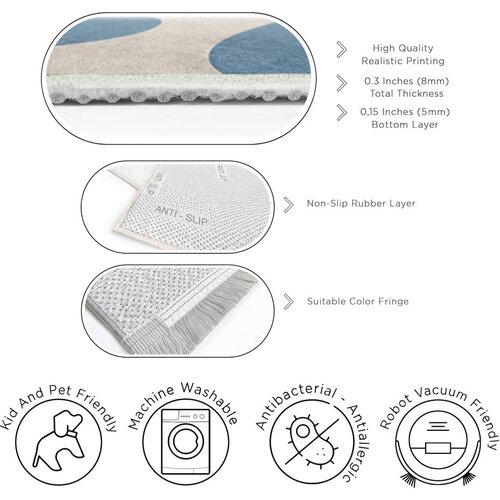 Mila Home Modra pralna preproga 120x180 cm Blue Latte &amp;ndash; Slike