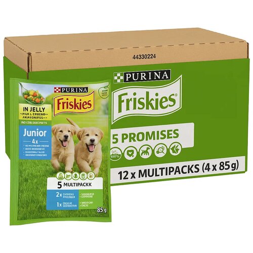 Moksi junior &amp;ndash; piletina i gra&amp;scaron;ak u želeu 12&amp;times;4x85 g, kompletna hrana za &amp;scaron;tence Slike
