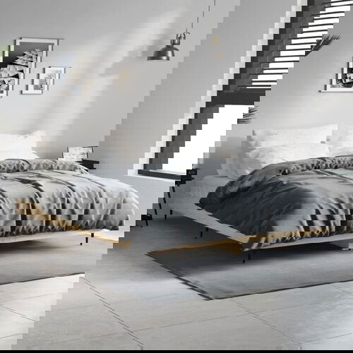 The Living Store Posteljni okvir sonoma hrast 140x190 cm inženirski les - Posteljni Okvir, (21524670) Cene