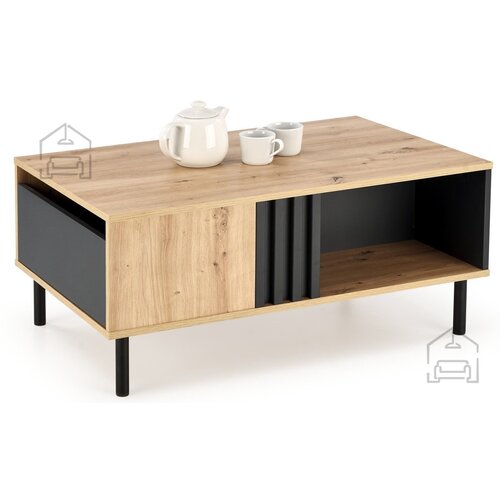 Halmar SONIA coffe table, artisan oak / black Slike