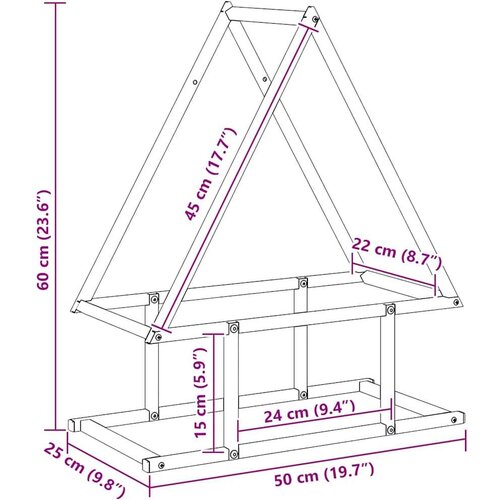  Stalak za drva bijeli 50x25x60cm hladno valjani čelik Slike