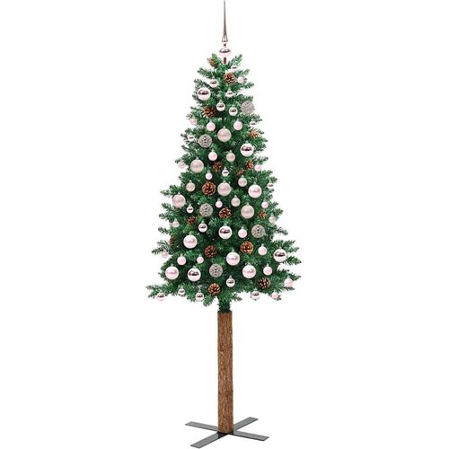 VidaXL Mr&amp;scaron;avo božićno drvce Zelena 180 cm PVC i čvrsto drvo bora Slike