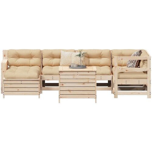 VidaXL 7-dijelni set vrtnih sofa od masivne borovine Slike