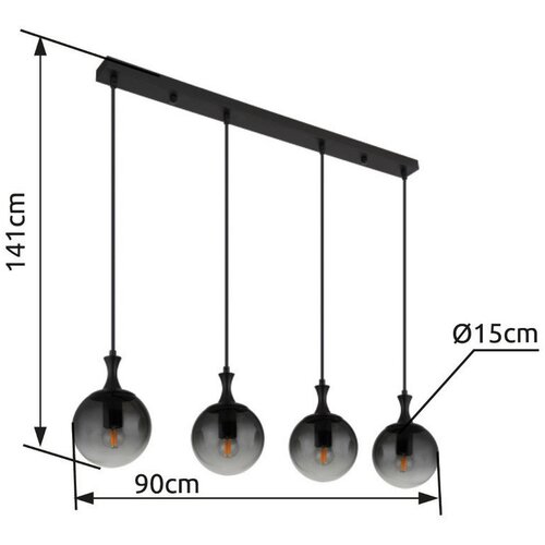 Globo viseča svetilka dalton 90/15/130 cm E27 Slike