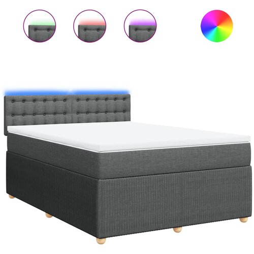 Maison Chic Box spring posteljni - Vzmetna postelja z vzmetnico temno siv 140x190 cm blago SL23342, (21891501) Cene