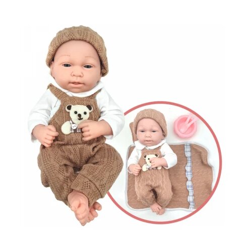  Lutka beba 35cm braon sa posudom za hranu Cene