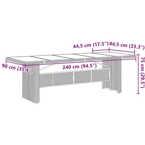  9-dijelni vrtni bistro set od poliratana s jastucima sivi Siva Slike