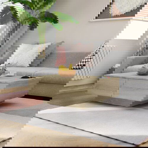 VidaXL Klubska mizica sonoma hrast 90x60x31 cm iverna plo&amp;scaron;ča Slike