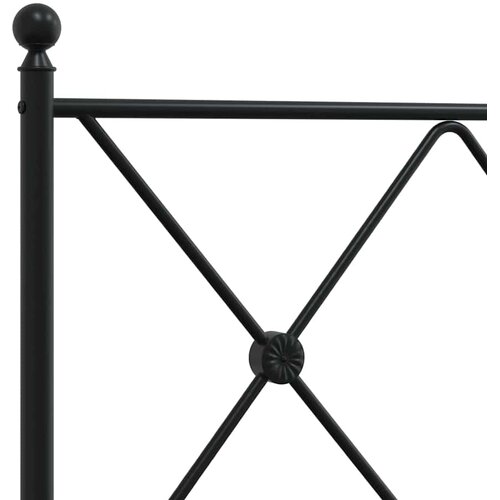  Metalni okvir za krevet s uzglavljem crni 100x190 cm Slike