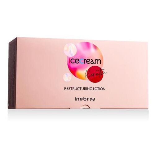 Inebrya Ice Cream Keratin Restructuring Lotion serum za lase neukrotljivi in poškodovani lasje poškodovani lasje suhi lasje 12x11 ml unisex Cene