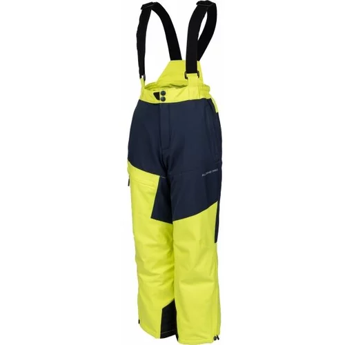 Alpine pro HERDO Skijaške hlače za dječake, žuta, veličina