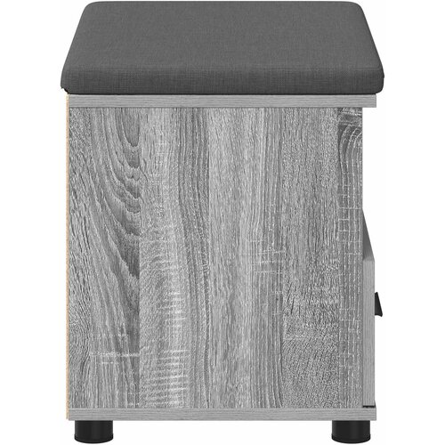  Klupa za hodnik s jastukom Sivi Sonoma 60 x 38 x 46 cm Slike