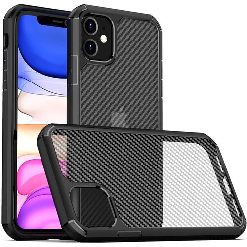 Techsuit CarbonFiber ovitek za iPhone 11 &amp;ndash; črn Slike