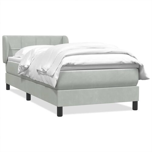 vidaXL Box Spring postelja z vzmetnico Svetlo siva 90x210 cm Velvet, (21792067) Cene