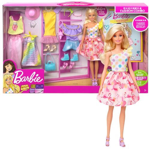 Mattel BARBIE Lutka sa garderobom, cipelama i aksesoarima Slike