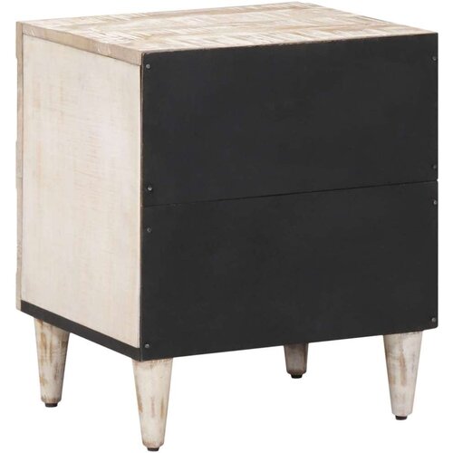  Noćni ormar Bijelo 40 x 33 5 x 46 cm Čvrsto drvo manga - Bijelo 1 Slike