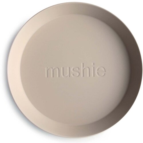 Mushie Round Dinnerware Plates tanjur Vanilla 2 kom Slike