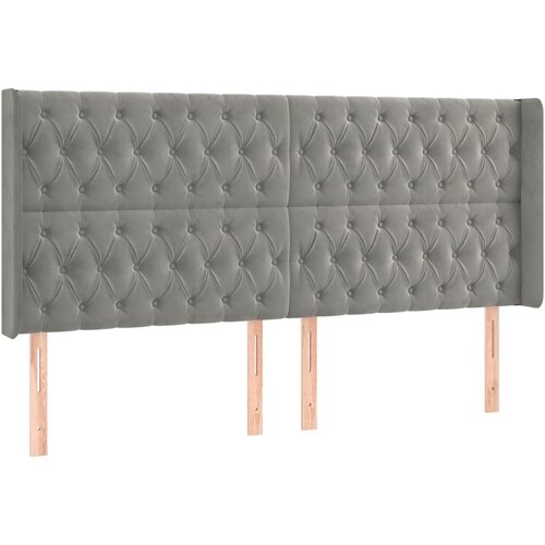 Maison Chic vzglavna omarica - nočna omarica - posteljna omarica z u&amp;scaron;esi svetlo sivo 183x16x118/128 cm žamet, (21707702) Slike