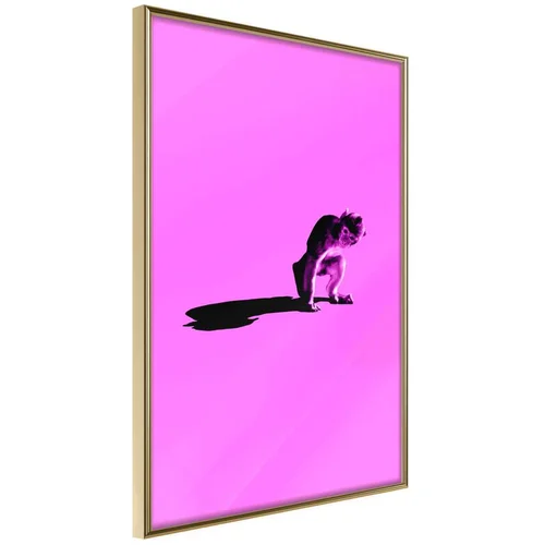  Poster - Monkey on Pink Background 30x45