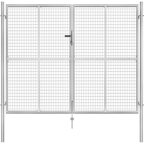  Vrtna vrata pocinkano jeklo 306x250 cm srebrna Cene