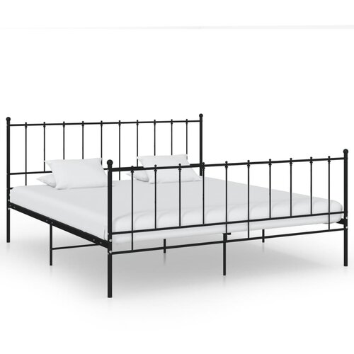 The Living Store Posteljni okvir črn kovinski 200x200 cm - Posteljni Okvir, (21528535) Slike