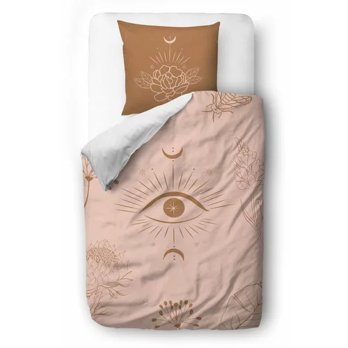 Butter Kings Rožnato in rjavo bombažno satenasto posteljno perilo Boho Dream, 140 x 200 cm