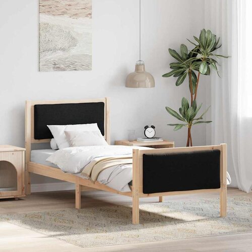  Krevetna konstrukcija s uzglavljem Crna 75 x 190 cm tkanina Cijene