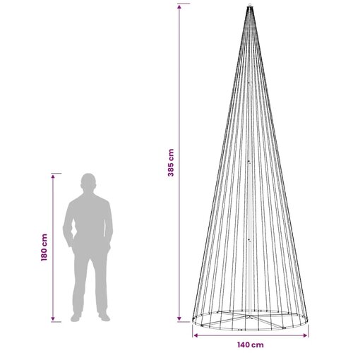  LED božićno drvce 385 cm 1148 LED lampica Topla bijela Željezo - 385 cm Slike