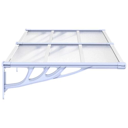 VidaXL Nadstre&amp;scaron;nica za vrata siva i prozirna 152 5x90 cm polikarbonat Slike