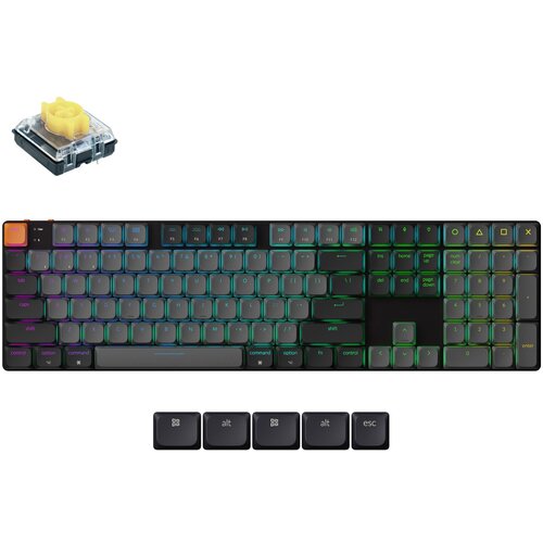 KEYCHRON K5 QMK Brezžična Mehanska Tipkovnica (Version 2) RGB LED (Hot-swappable) / Banana / K5X-H4, (22108195) Slike