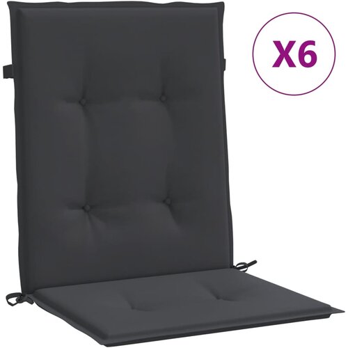  Jastuci za vrtne stolice 6 kom crni 100 x 50 x 3 cm od tkanine Slike