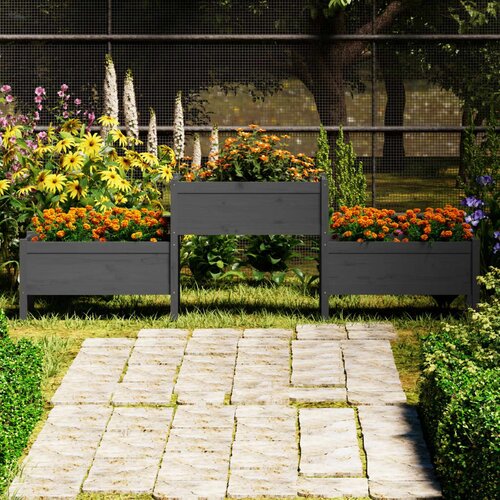  Sadilica siva 245,5x44x75 cm od masivne borovine Slike