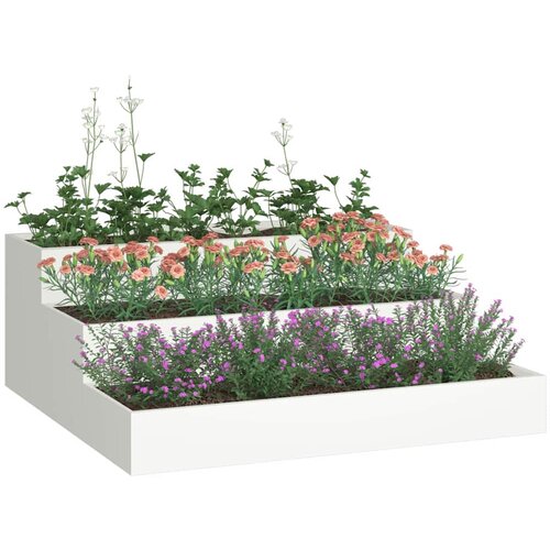  Vrtna saksija Bijelo 90 x 90 x 35 cm Čelična vrata Slike