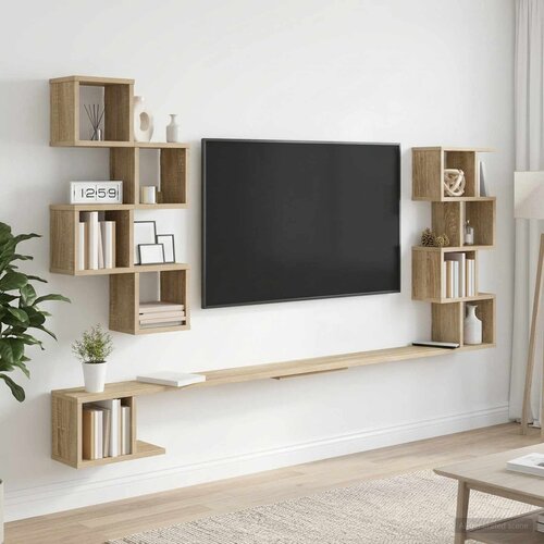  Polica za TV na zidu Hrast sonoma 200 x 15 x 94 cm Slike