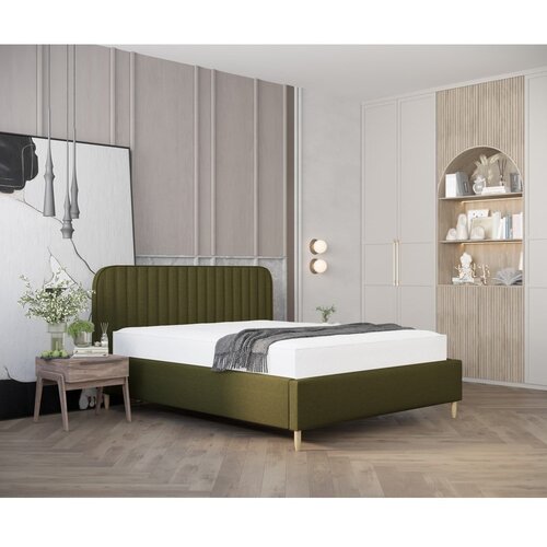 Maison de R&amp;ecirc;ve zelena oblazinjena zakonska postelja s prostorom za shranjevanje z letvenim dnom 120x200 cm noto &amp;ndash; Slike