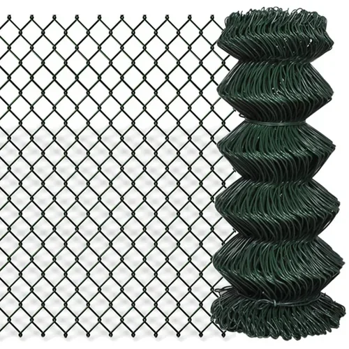 vidaXL žičana ograda od čelika 0,8 x 15 m zelena