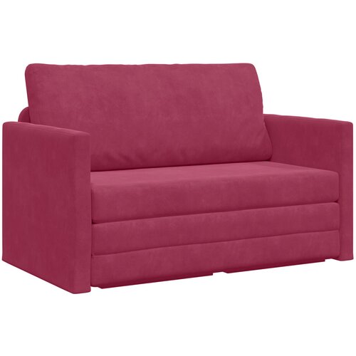 vidaXL Podni Kauč na razvlačenje 2-u-1 Boja Vina 124x204x61 cm Baršun Cijene