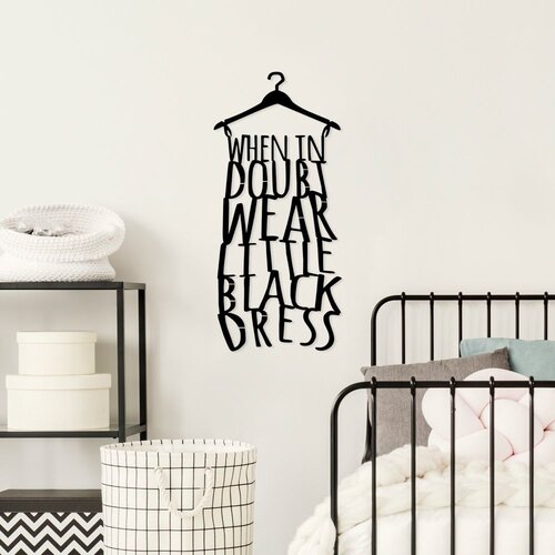 Wallity Zidna dekoracija When In Doubt Wear Lıttle Black Dress, 32x70cm, Crna Cene