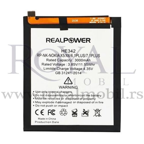 REAL POWER baterija  za nokia 5.1 plus (HE342) Cene