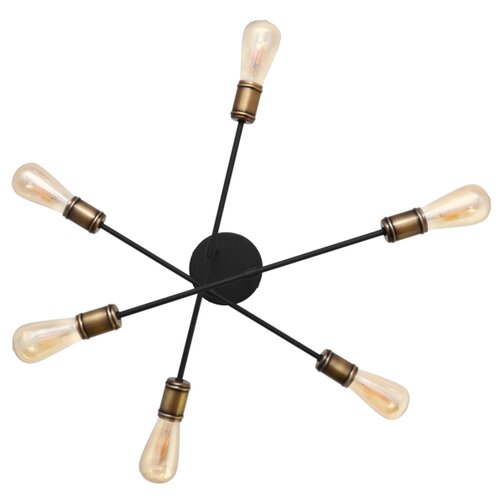  Plafonski luster CAMBRIDGE 6xE27/20W/230V crna/zlatna Slike