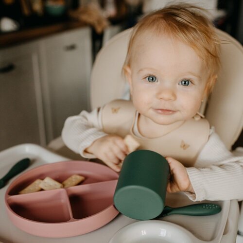 Petite&amp;amp;Mars Silikonski okrugli tanjur s odjeljcima i vakuumom 6 m+ Take&amp;amp;Match, Sweet Pea Slike