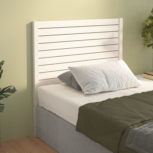 VidaXL Uzglavlje za krevet bijelo 81 x 4 x 100 cm od masivne borovine Slike