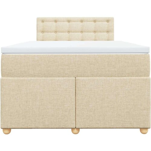 VidaXL krevet box spring s madracem krem 120 x 190 cm od tkanine Slike